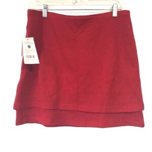 NWT Myco Anna hype eclipse layered mini skirt size Large red recycled material